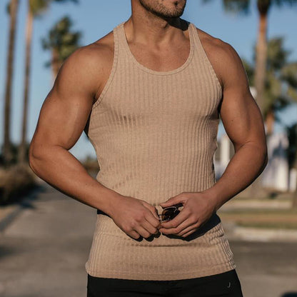 Vertical Stripe Fashion Sportswear Breathable Training Sleeveless