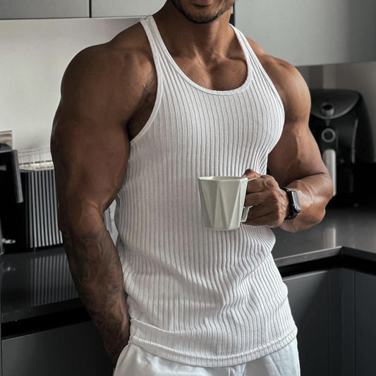 Vertical Stripe Fashion Sportswear Breathable Training Sleeveless
