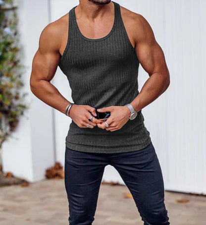 Vertical Stripe Fashion Sportswear Breathable Training Sleeveless